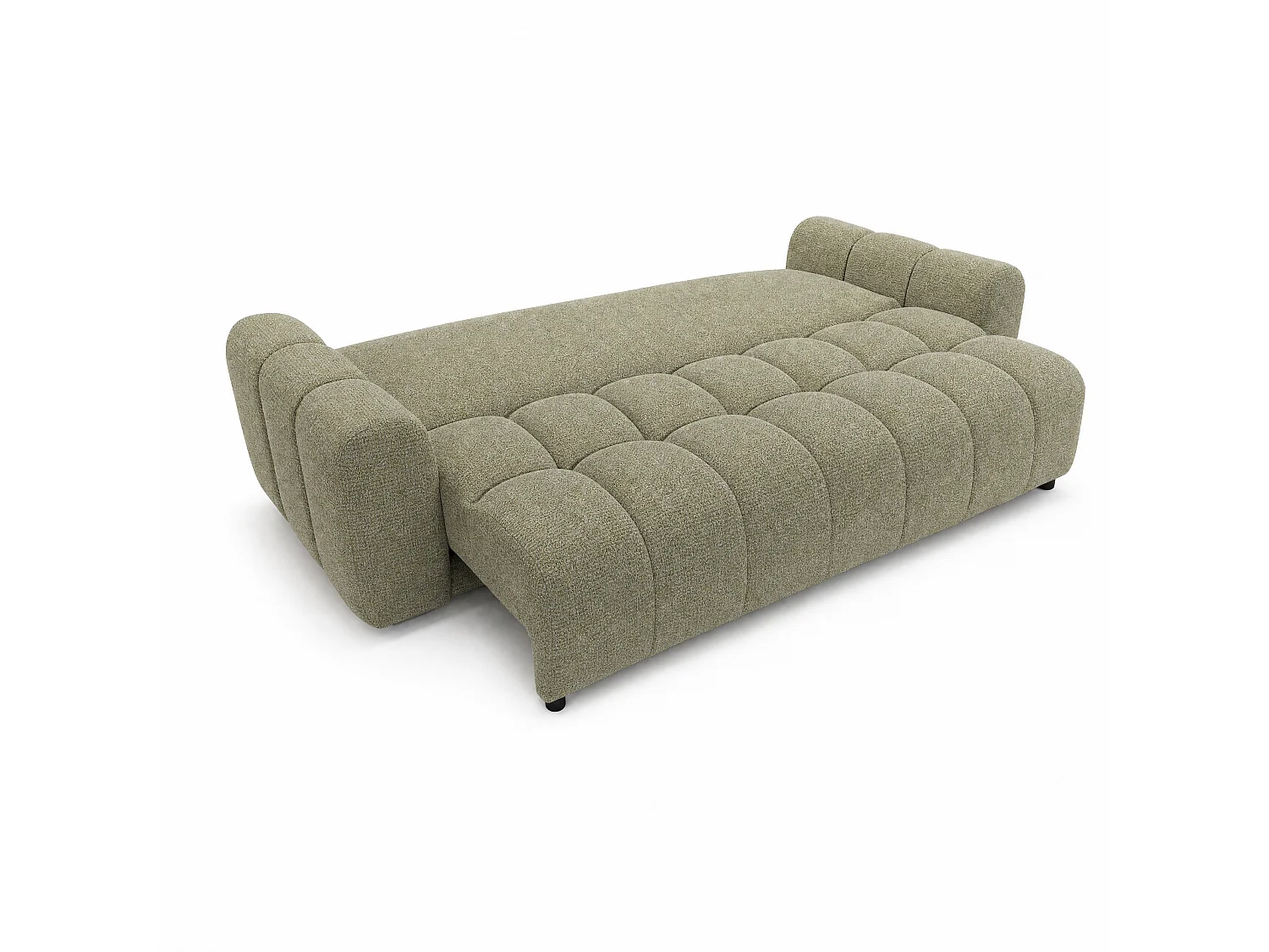 Canapé convertible 3 places en tissu jaune moutarde COSMO