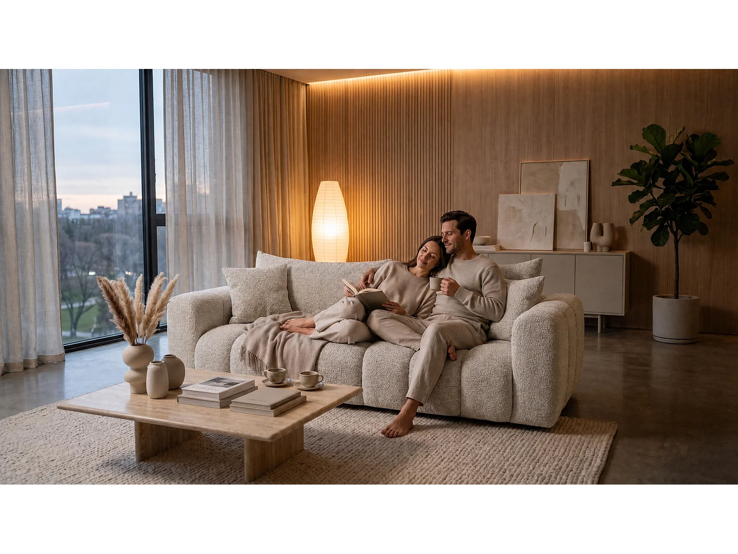 Canapé convertible 3 places en tissu jaune moutarde COSMO