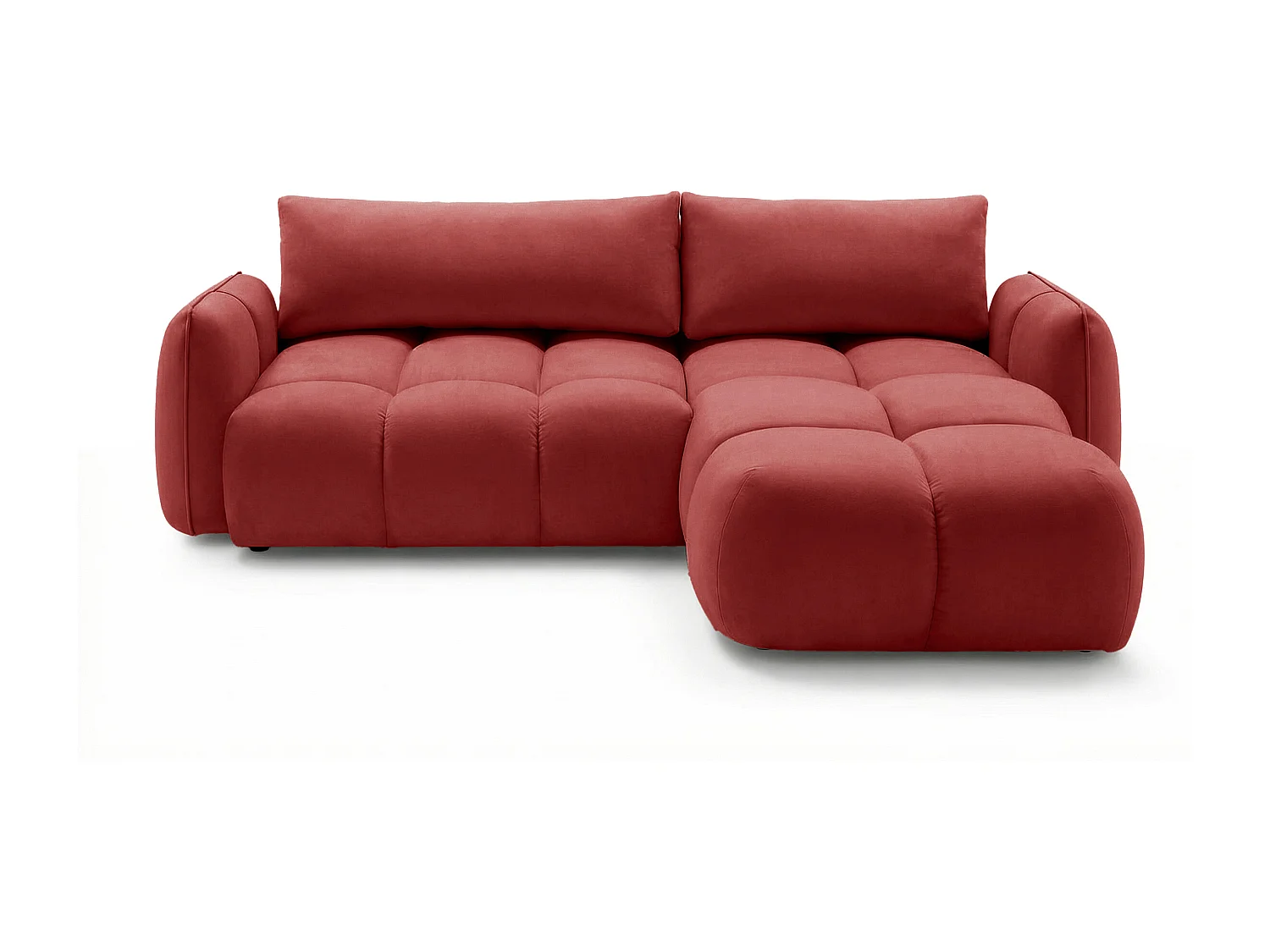 Ecksofa BELVEO mit Schlaffunktion und Bettkasten L-Form Ausrichtung Rechts Stoff Bluvel 59