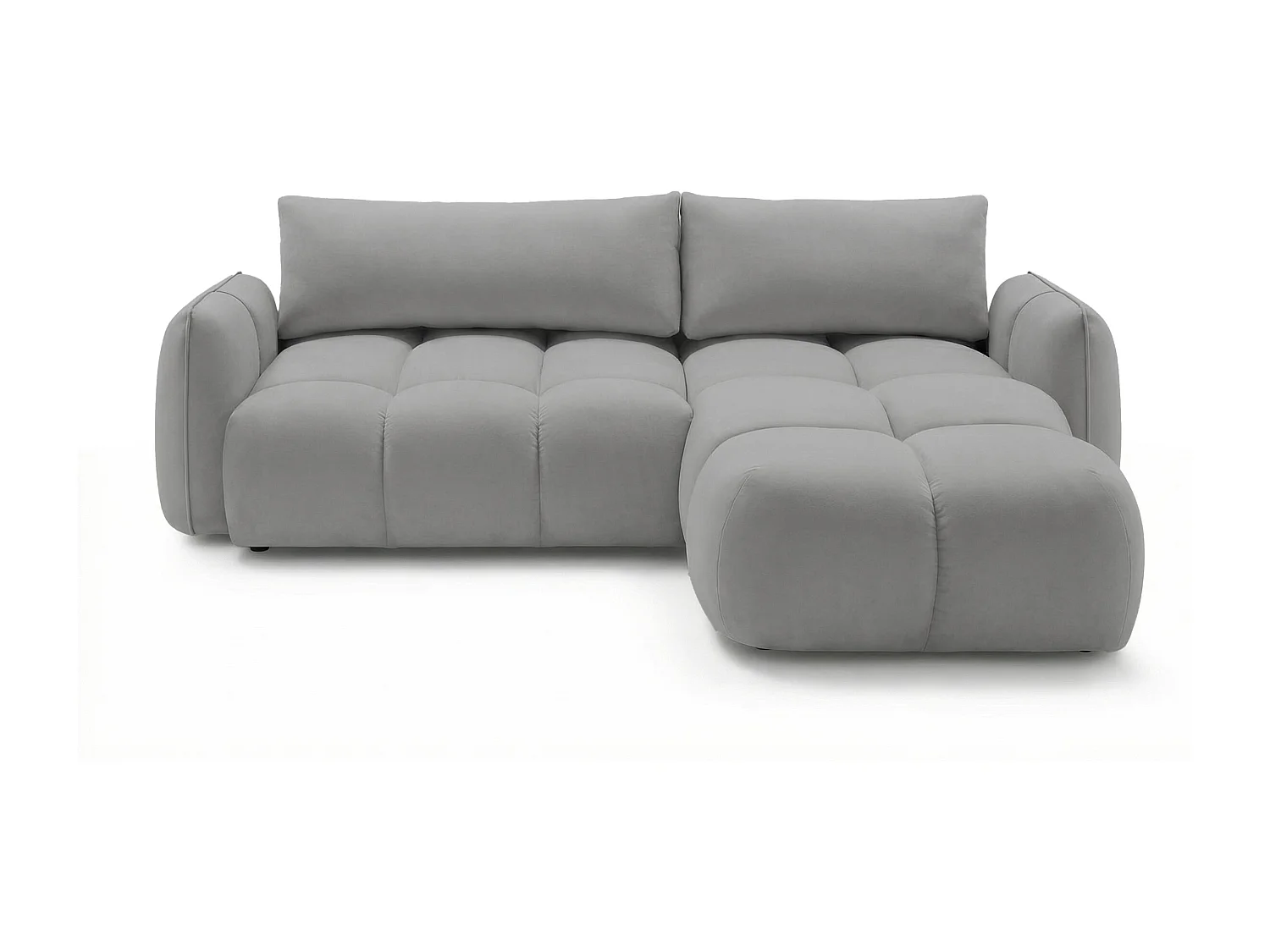 Ecksofa BELVEO mit Schlaffunktion und Bettkasten L-Form Ausrichtung Rechts Stoff Bluvel 14