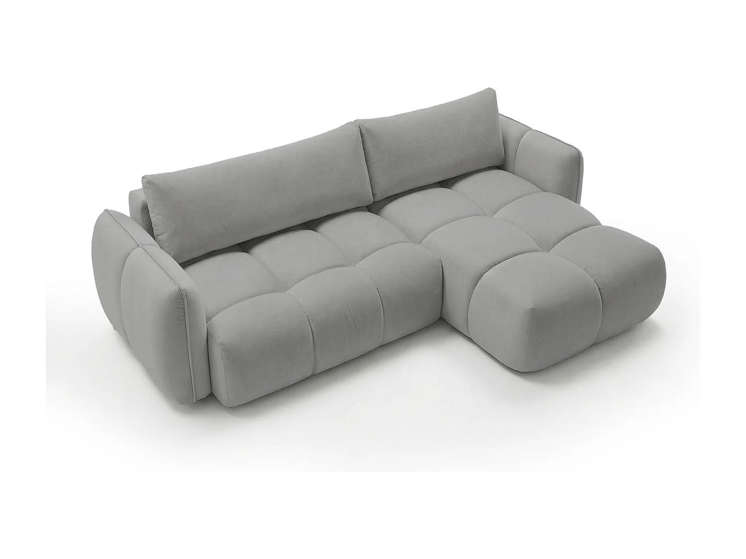 Ecksofa BELVEO mit Schlaffunktion und Bettkasten L-Form Ausrichtung Rechts Stoff Bluvel 14