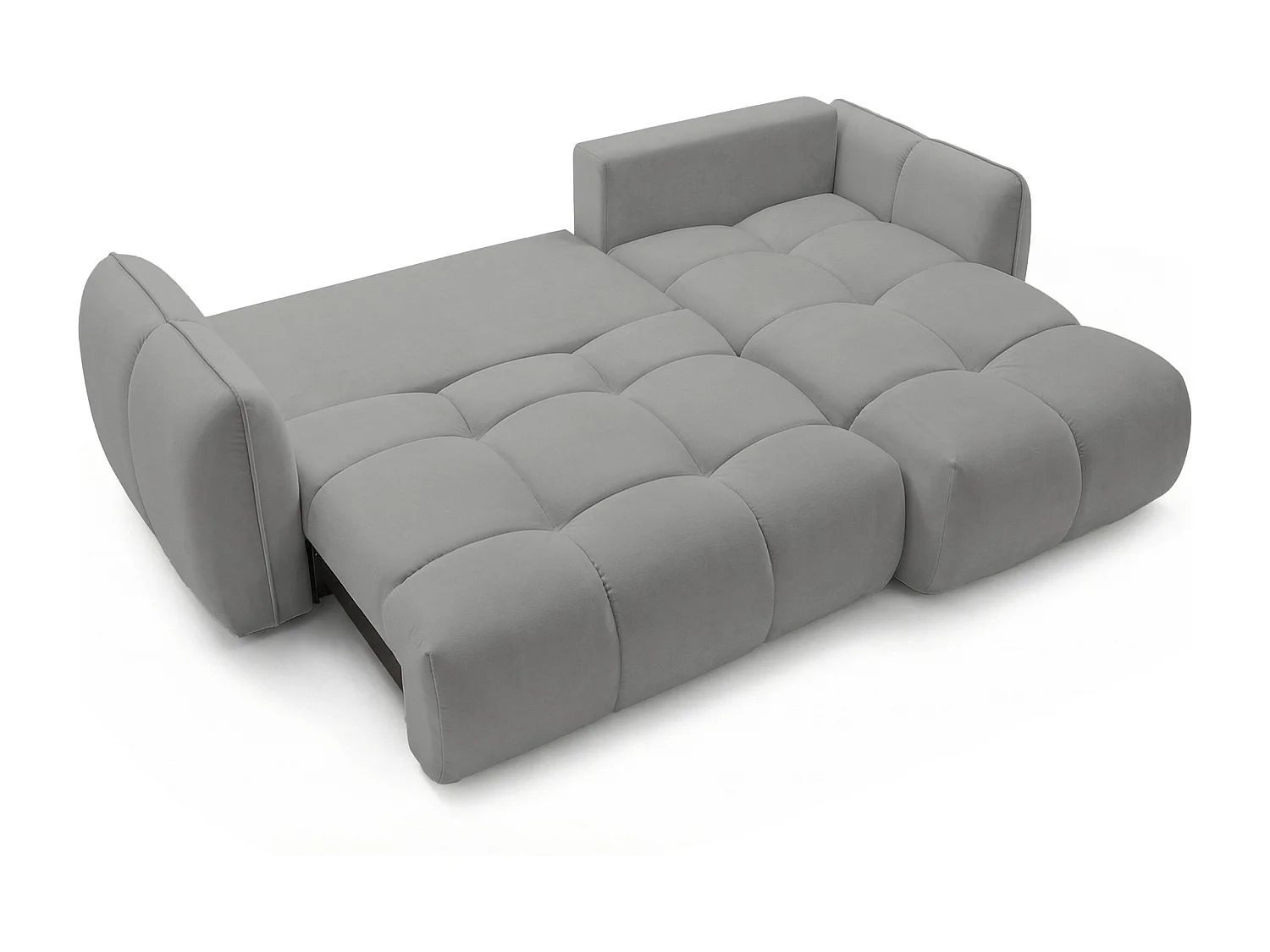 Ecksofa BELVEO mit Schlaffunktion und Bettkasten L-Form Ausrichtung Rechts Stoff Bluvel 14