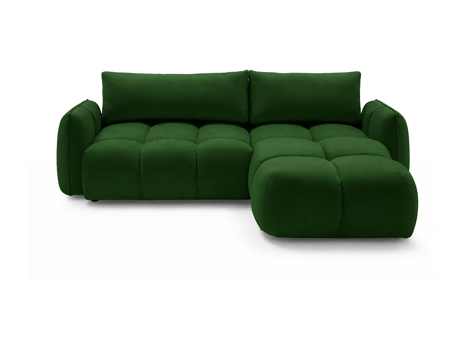 Ecksofa BELVEO mit Schlaffunktion und Bettkasten L-Form Ausrichtung Rechts Stoff Bluvel 78