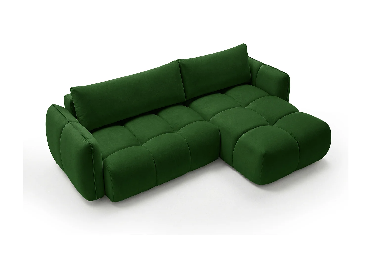 Ecksofa BELVEO mit Schlaffunktion und Bettkasten L-Form Ausrichtung Rechts Stoff Bluvel 78