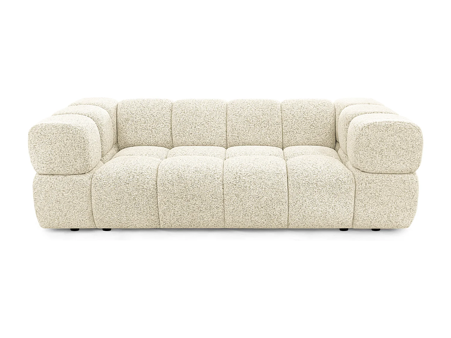 Design 3-Sitzer Sofa ALVERO 240 cm – Puente Cremeweiss 03 – Strukturstoff Premium – HR-Schaum