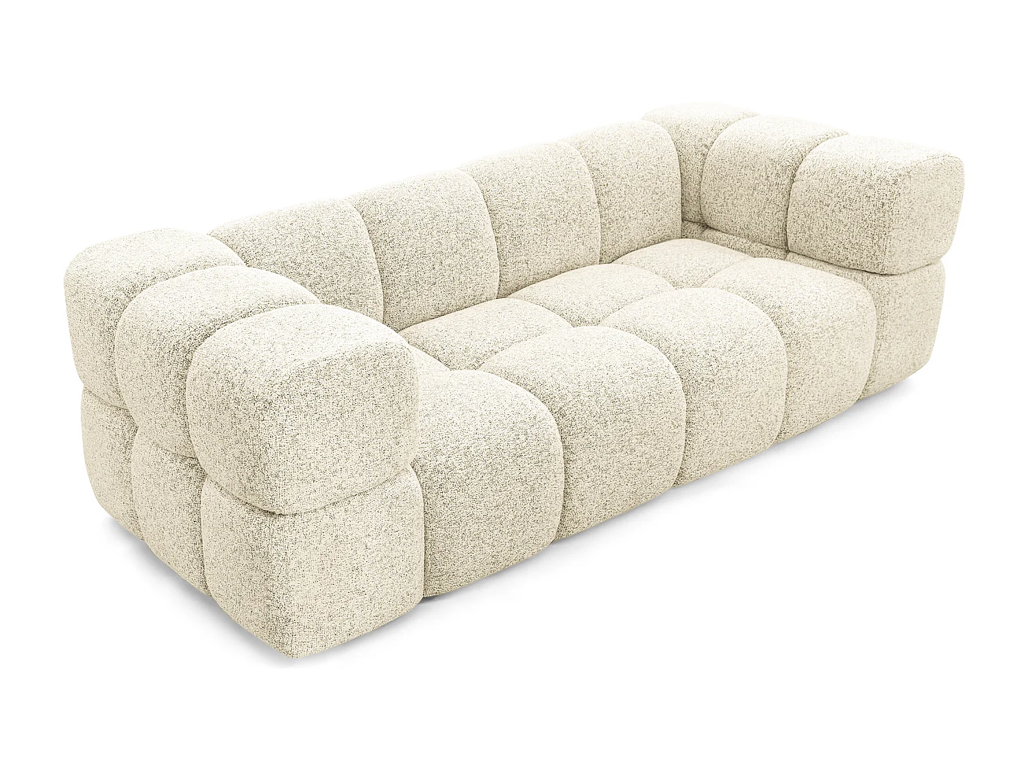 Design 3-Sitzer Sofa ALVERO 240 cm – Puente Cremeweiss 03 – Strukturstoff Premium – HR-Schaum