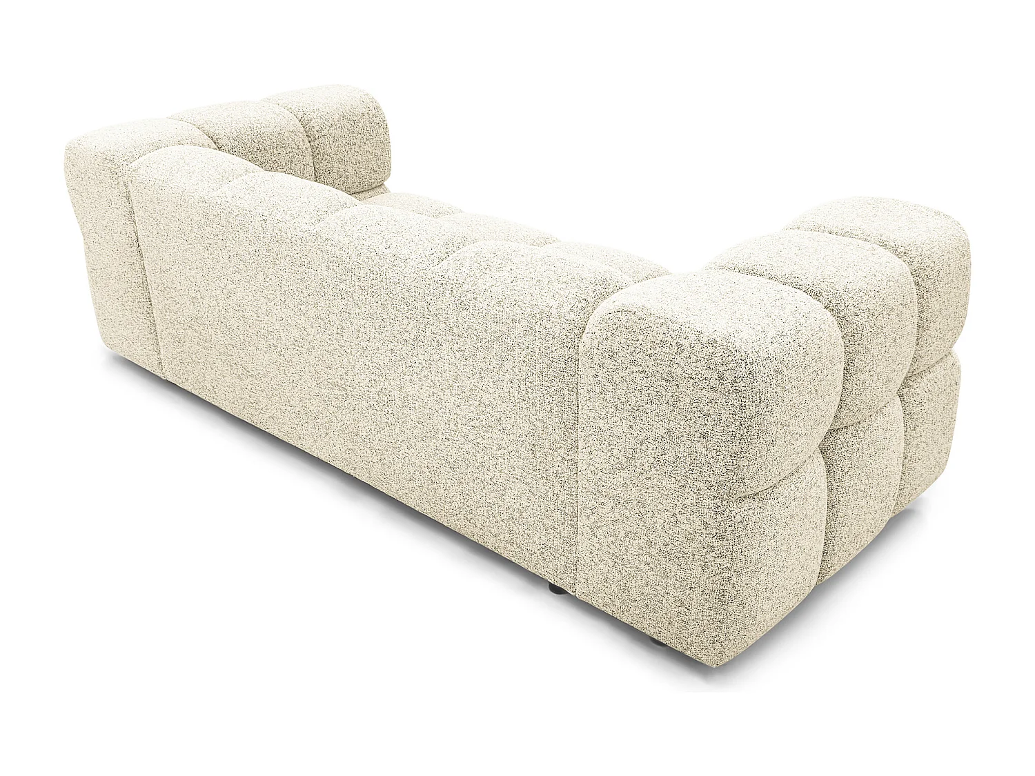 Design 3-Sitzer Sofa ALVERO 240 cm – Puente Cremeweiss 03 – Strukturstoff Premium – HR-Schaum