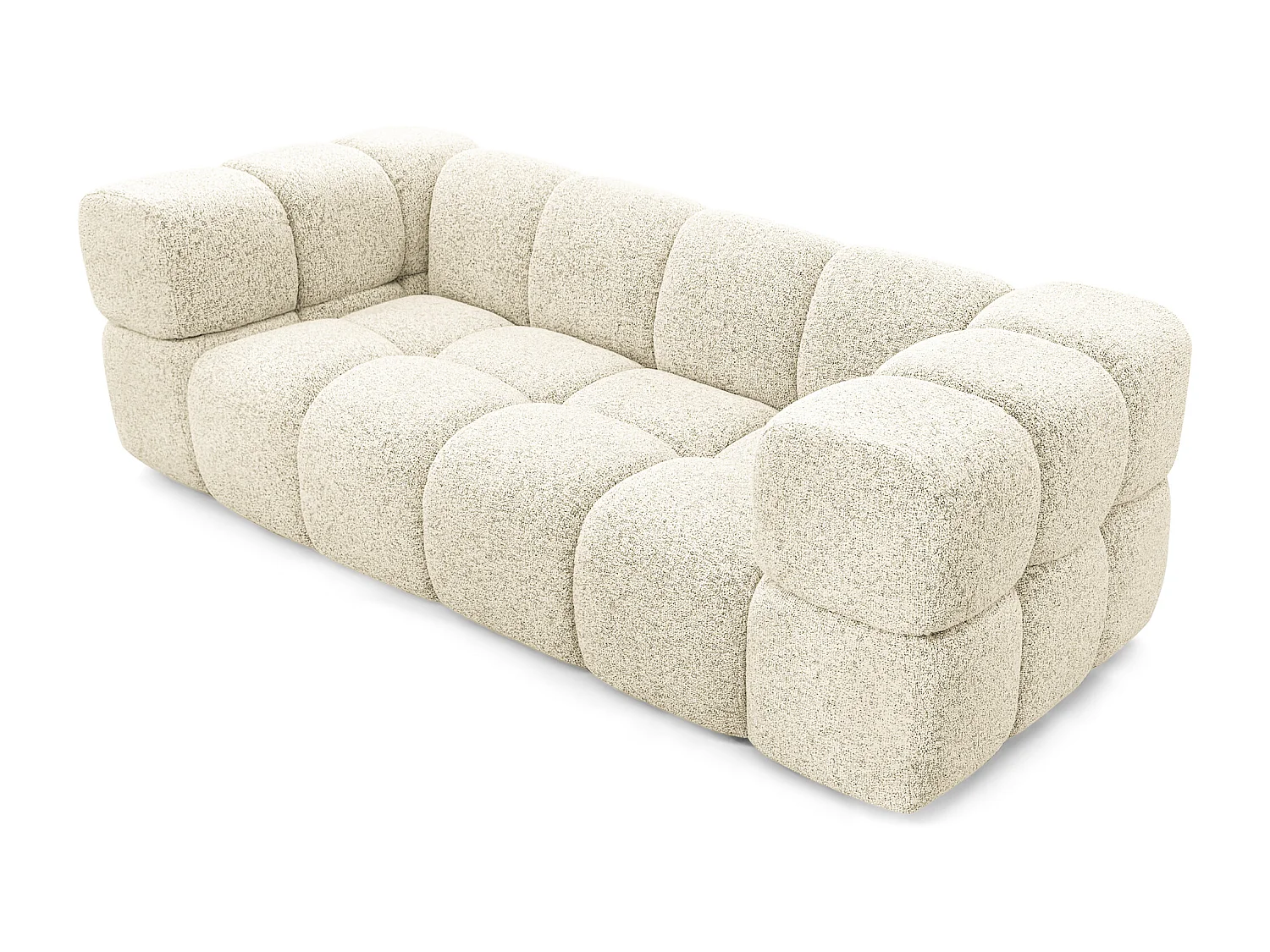 Design 3-Sitzer Sofa ALVERO 240 cm – Puente Cremeweiss 03 – Strukturstoff Premium – HR-Schaum