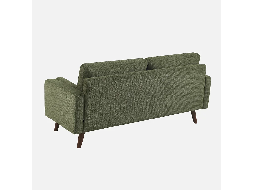 Canapé tissu chenille capitonné 3 places kaki - Ivar