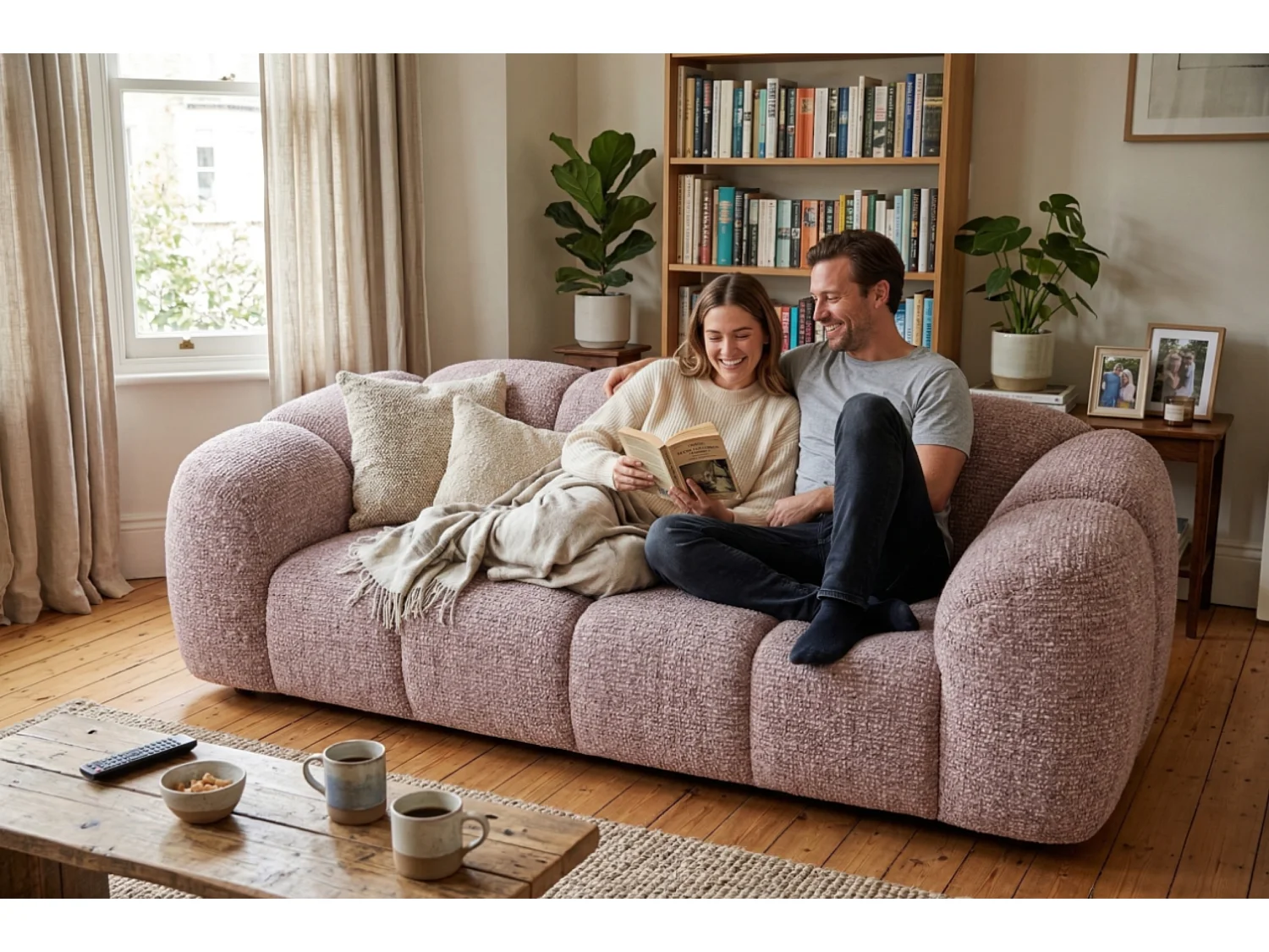 Design Sofa MALI 3-Sitzer Stoff Puente 68 Altrosa – Cloud Design 240cm