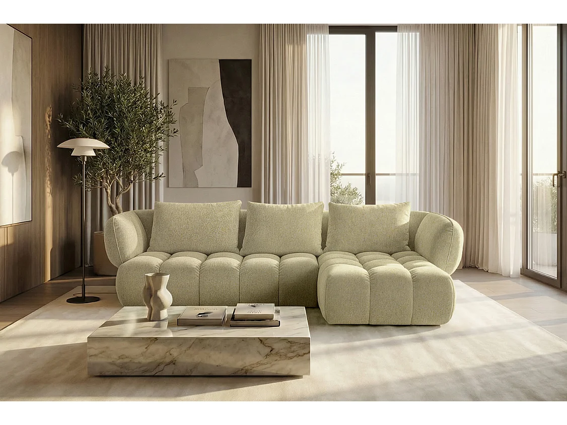 Lounge Ecksofa SAVIO - Puente 41 Senfgelb rechts - 250x168 cm - Design Sofa HR