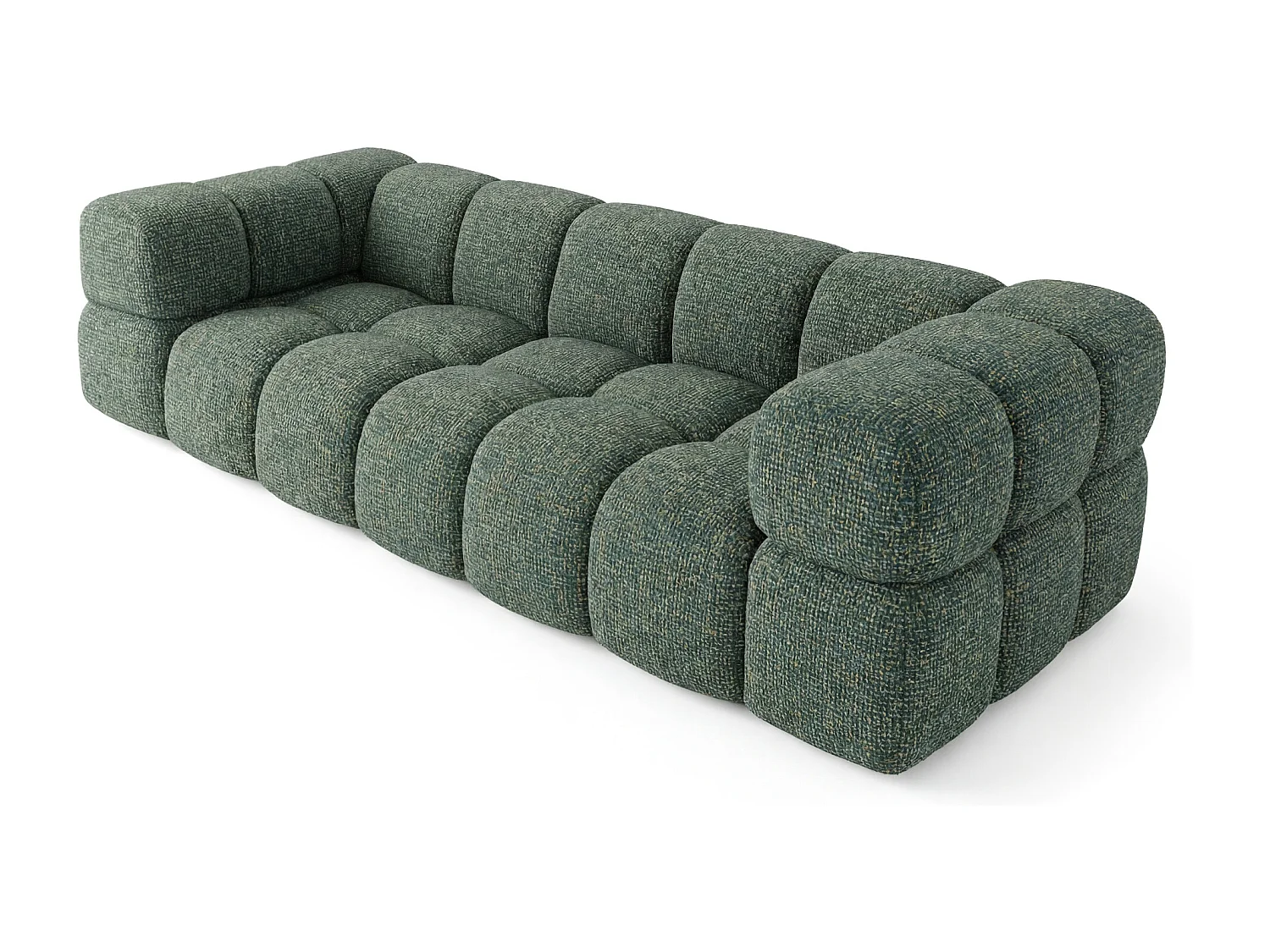 Design 4-Sitzer Sofa ALVERO 280 cm – Puente Petrolblau 39 – Strukturstoff Premium – HR-Schaum