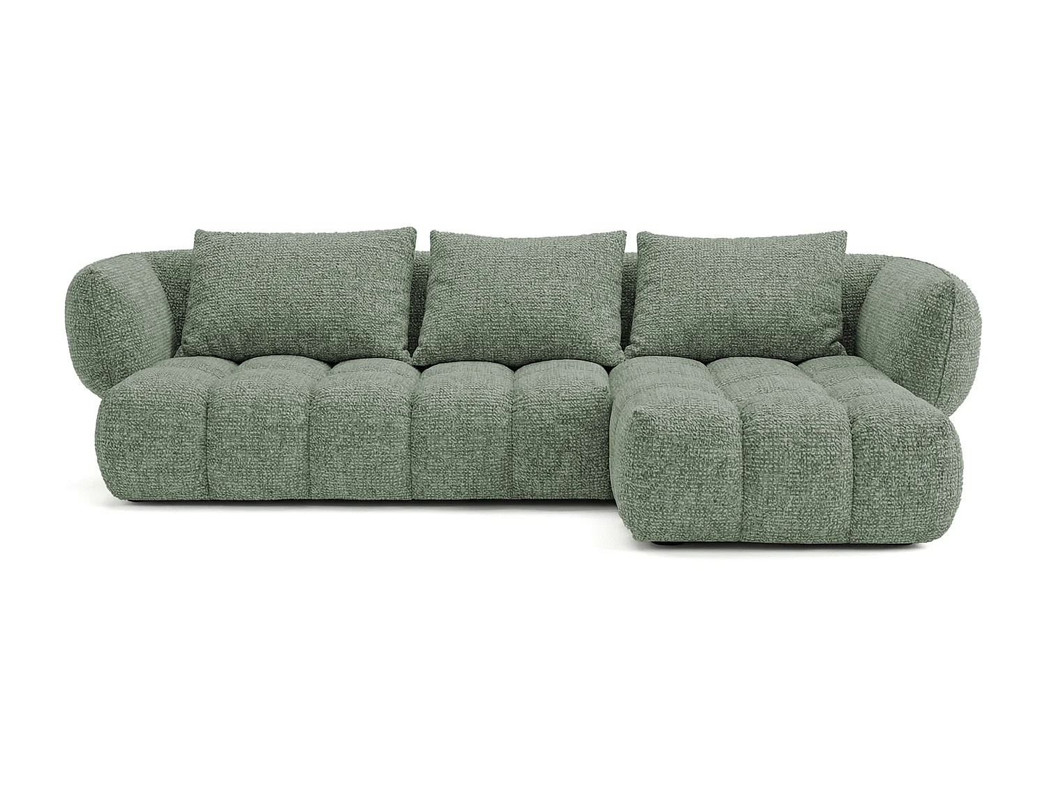 Lounge Ecksofa SAVIO - Puente 33 Salbeilgrün rechts - 250x168 cm - Design Sofa HR