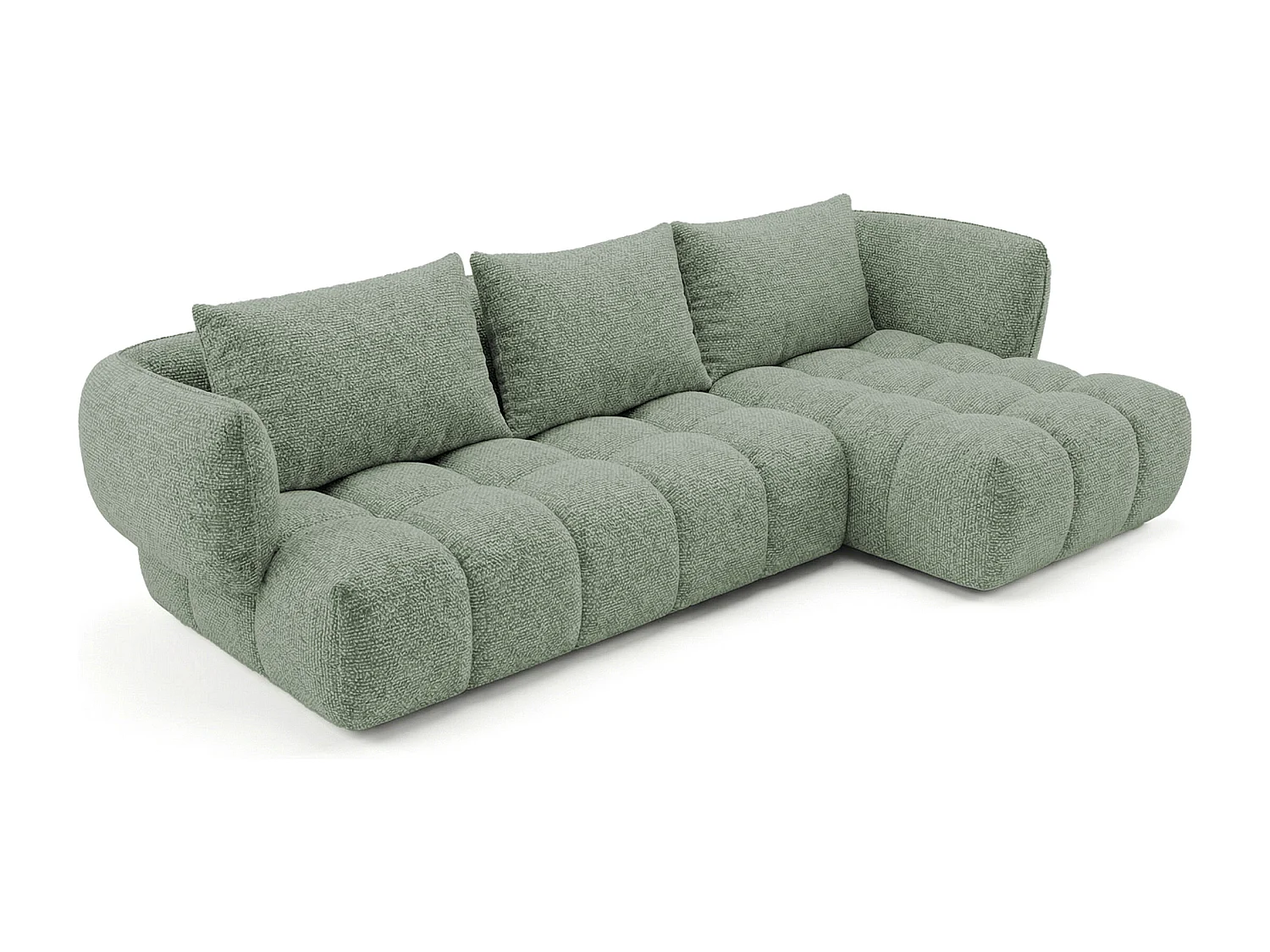 Lounge Ecksofa SAVIO - Puente 33 Salbeilgrün rechts - 250x168 cm - Design Sofa HR