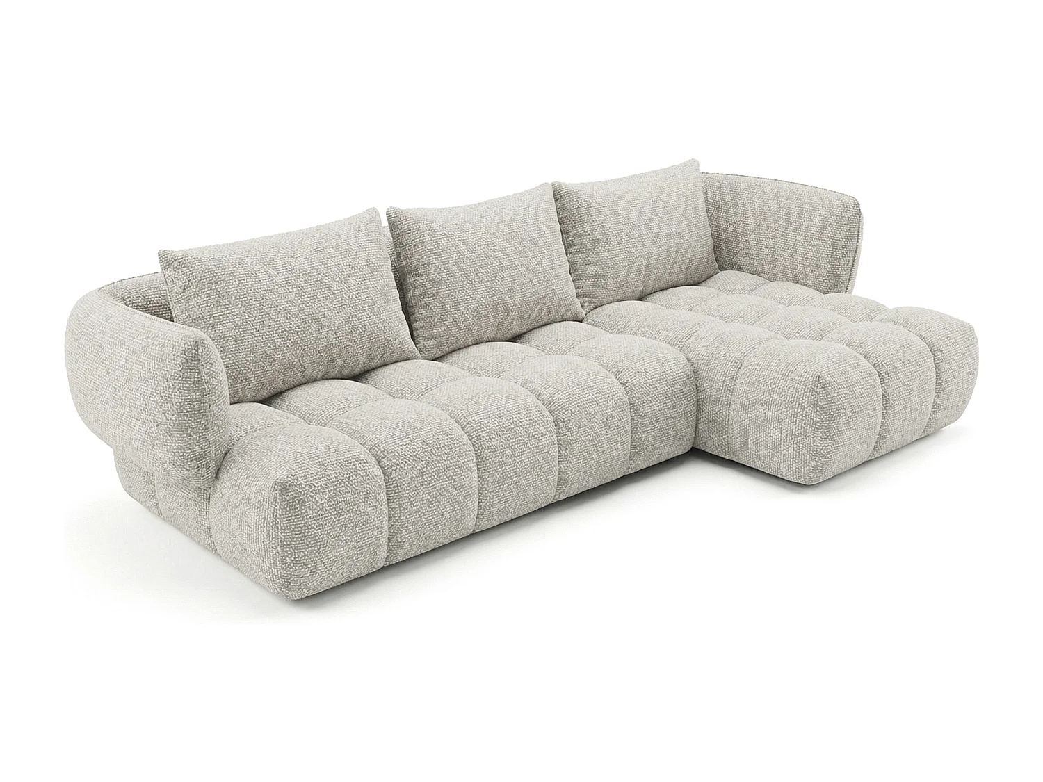 Lounge Ecksofa SAVIO - Puente 09 Beigegrau rechts - 250x168 cm - Design Sofa HR