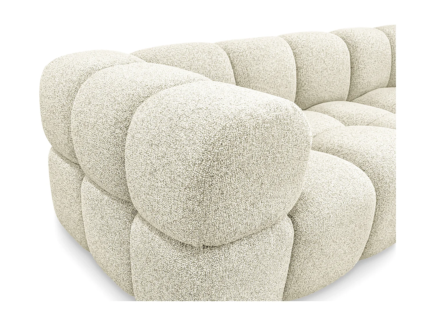 Design 4-Sitzer Sofa ALVERO 280 cm – Cremeweiß 03 – Strukturstoff Premium – HR-Schaum