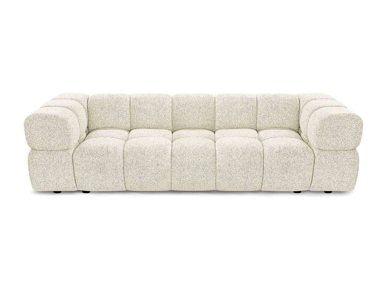 Design 4-Sitzer Sofa ALVERO 280 cm – Cremeweiß 03 – Strukturstoff Premium – HR-Schaum