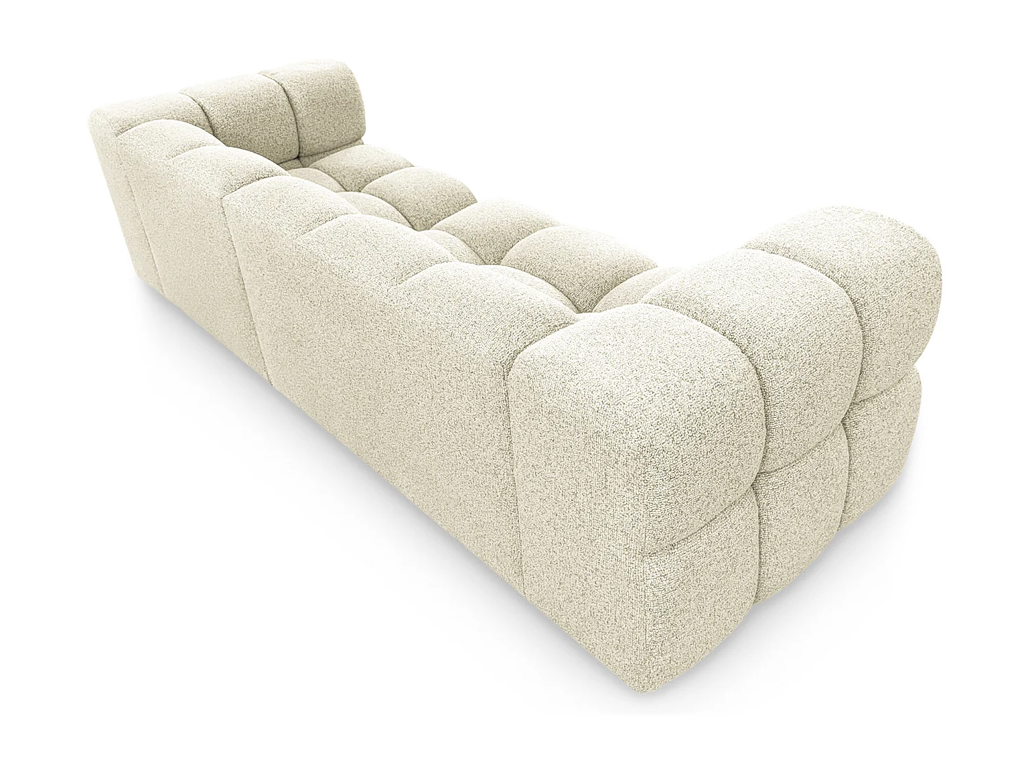 Design 4-Sitzer Sofa ALVERO 280 cm – Cremeweiß 03 – Strukturstoff Premium – HR-Schaum