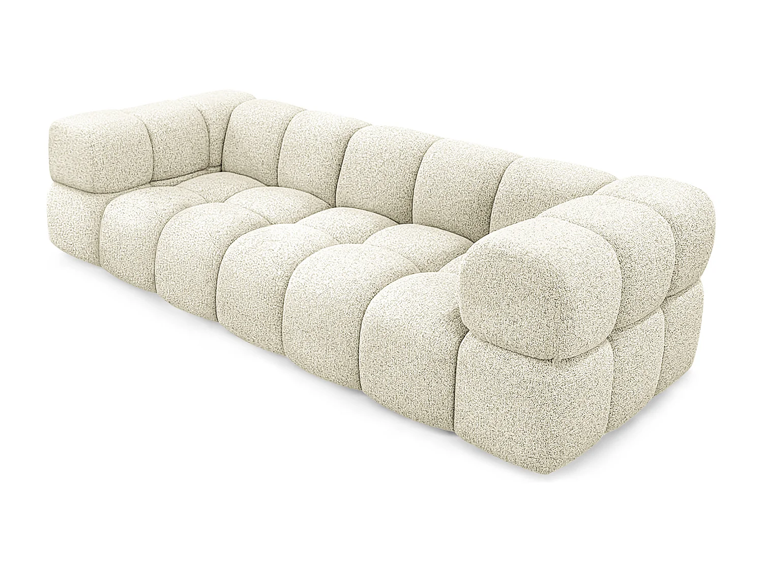 Design 4-Sitzer Sofa ALVERO 280 cm – Cremeweiß 03 – Strukturstoff Premium – HR-Schaum