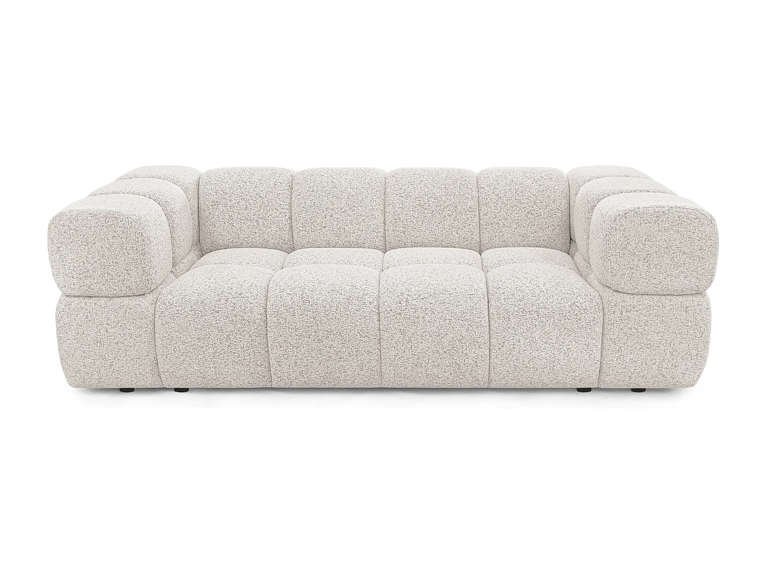 Design 3-Sitzer Sofa ALVERO 240 cm – Puente Beigegrau 09 – Strukturstoff Premium – HR-Schaum