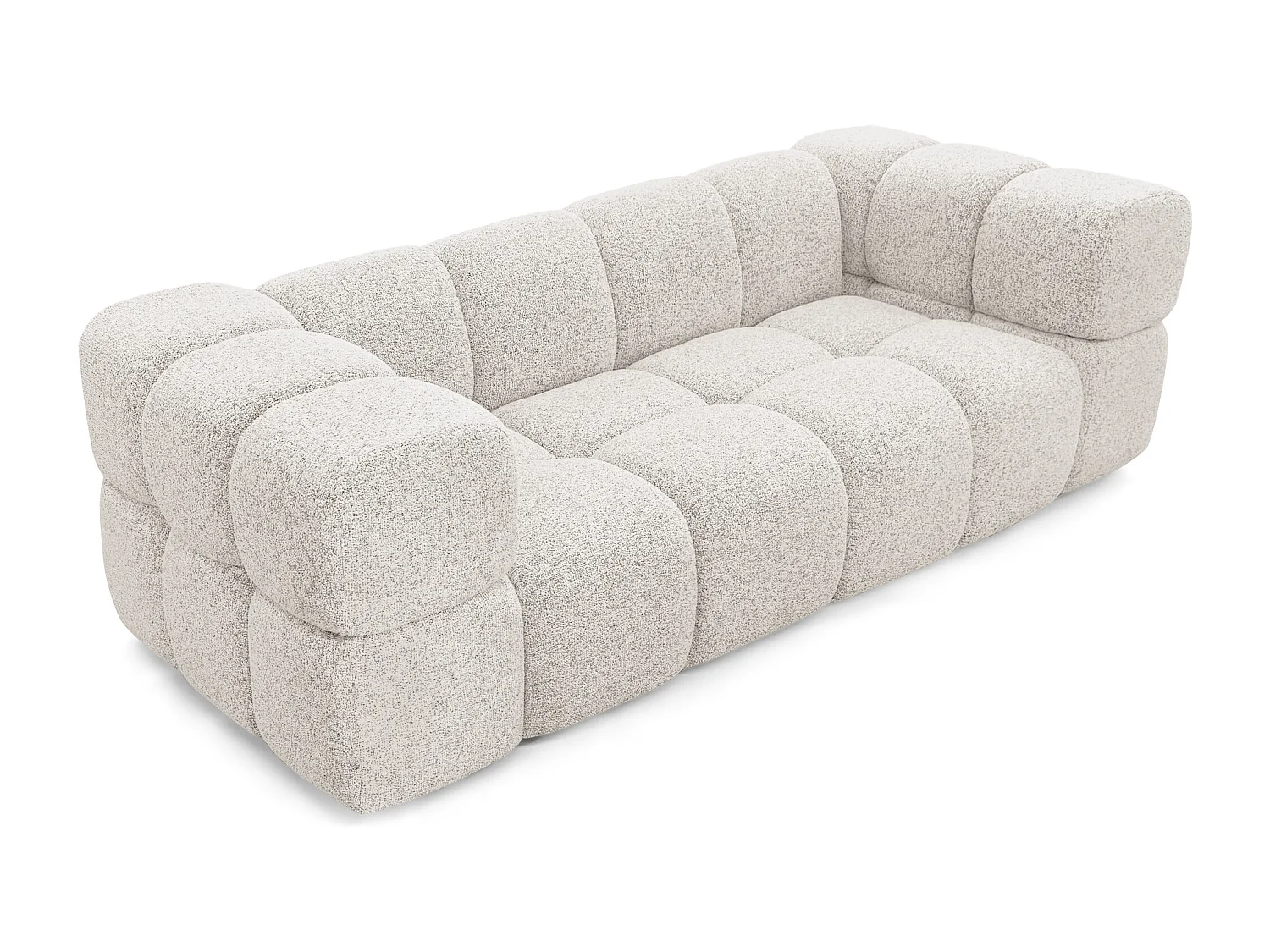 Design 3-Sitzer Sofa ALVERO 240 cm – Puente Beigegrau 09 – Strukturstoff Premium – HR-Schaum