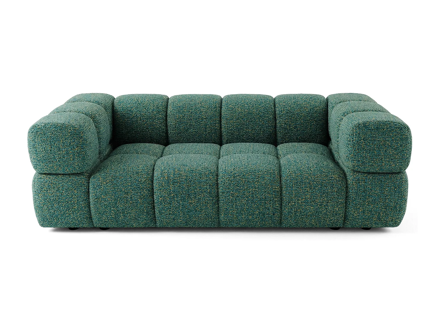 Design 3-Sitzer Sofa ALVERO 240 cm – Puente Dunkelgrün 37 – Strukturstoff Premium – HR-Schaum