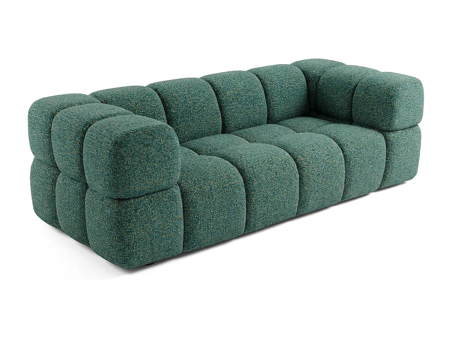 Design 3-Sitzer Sofa ALVERO 240 cm – Puente Dunkelgrün 37 – Strukturstoff Premium – HR-Schaum