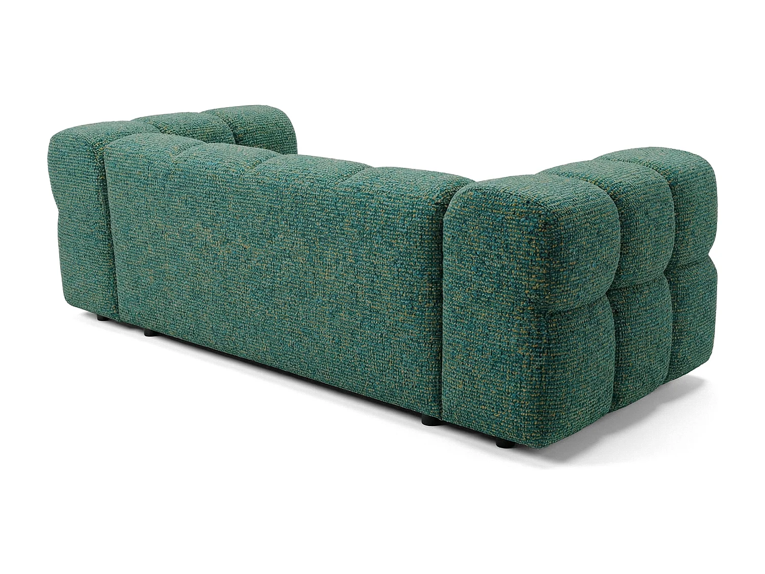 Design 3-Sitzer Sofa ALVERO 240 cm – Puente Dunkelgrün 37 – Strukturstoff Premium – HR-Schaum