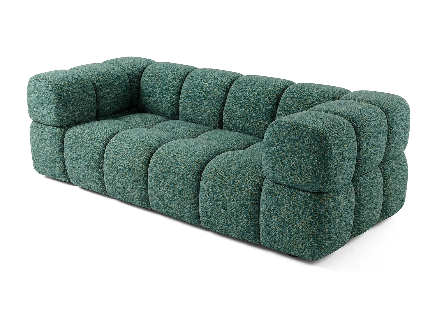 Design 3-Sitzer Sofa ALVERO 240 cm – Puente Dunkelgrün 37 – Strukturstoff Premium – HR-Schaum