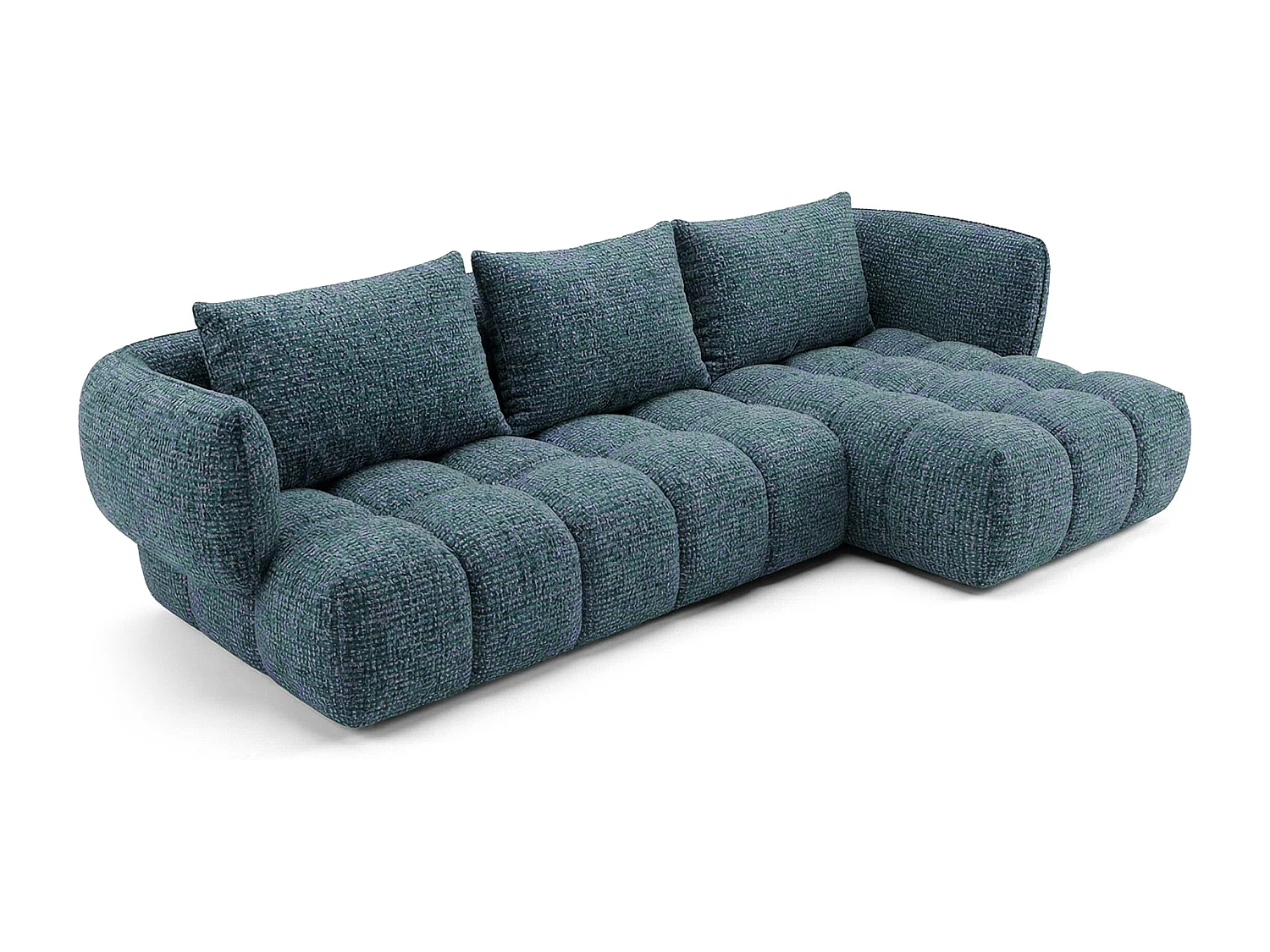 Lounge Ecksofa SAVIO - Puente 39 Petrolblau rechts - 250x168 cm - Design Sofa HR