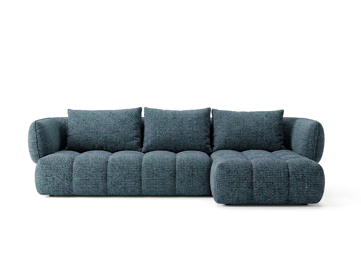 Nowoczesna Narożna Sofa w Błękitnym Aksamicie SAVIO 250 cm - Luksusowy Design z Pianką o Wysokiej Elastyczności