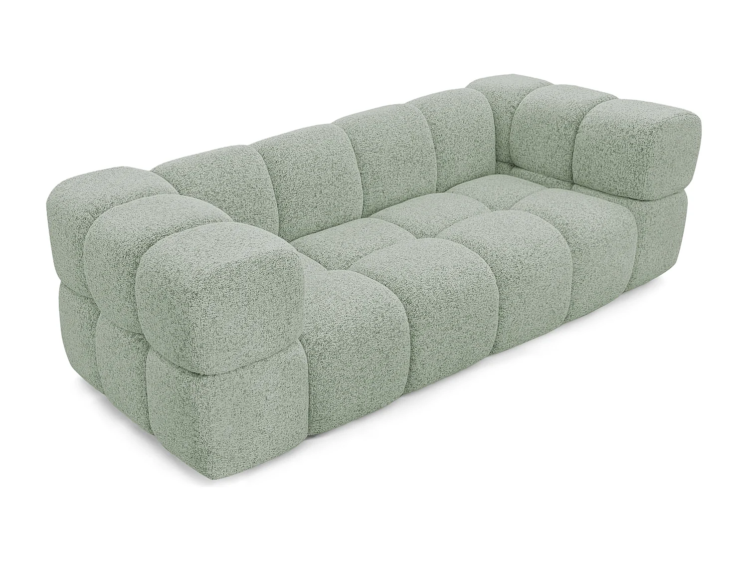 Design 3-Sitzer Sofa ALVERO 240 cm – Puente Salbeigrün 33– Strukturstoff Premium – HR-Schaum