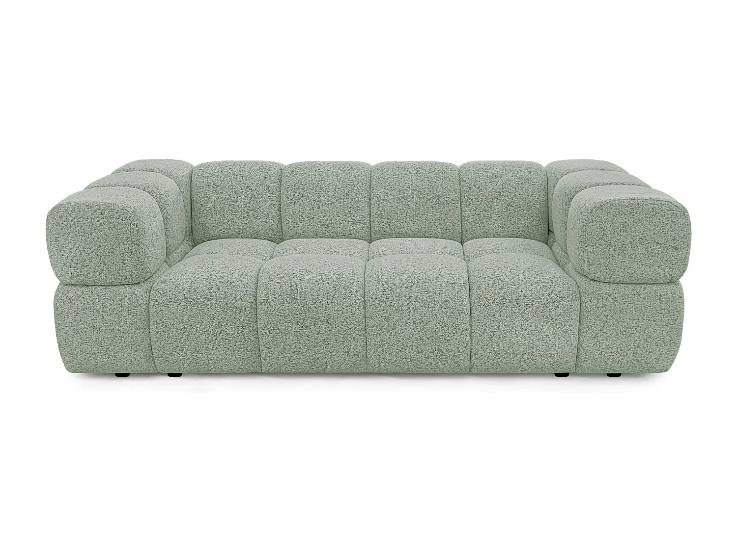 Design 3-Sitzer Sofa ALVERO 240 cm – Puente Salbeigrün 33– Strukturstoff Premium – HR-Schaum