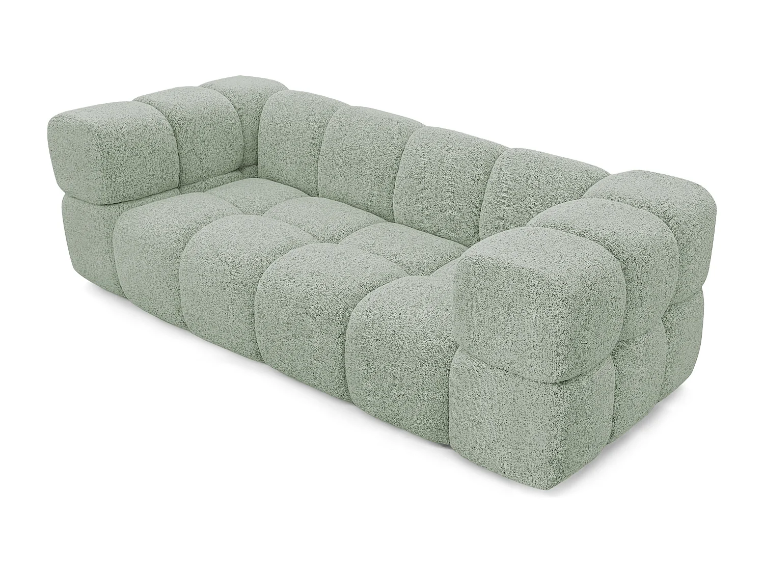 Design 3-Sitzer Sofa ALVERO 240 cm – Puente Salbeigrün 33– Strukturstoff Premium – HR-Schaum