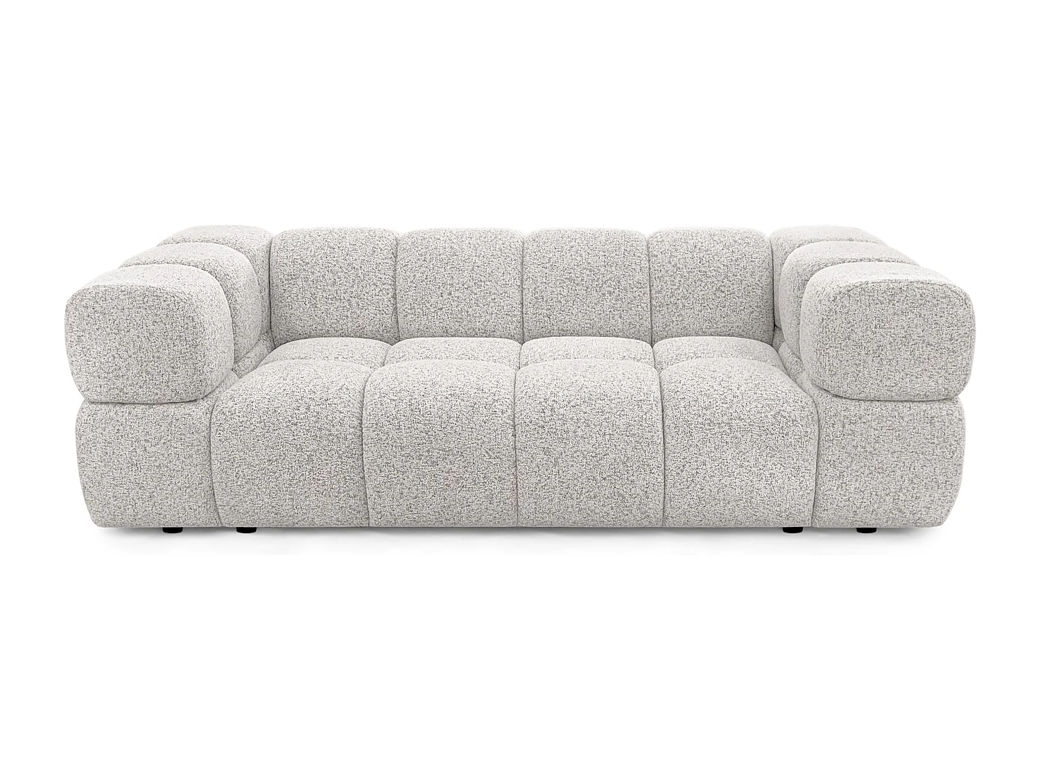 Design 3-Sitzer Sofa ALVERO 240 cm – Puente Hellgrau 06 – Strukturstoff Premium – HR-Schaum