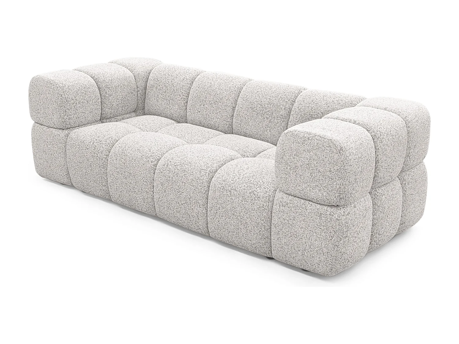 Design 3-Sitzer Sofa ALVERO 240 cm – Puente Hellgrau 06 – Strukturstoff Premium – HR-Schaum