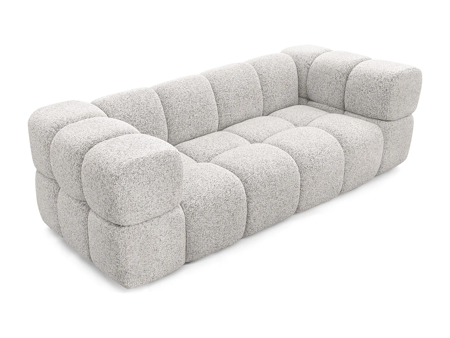 Design 3-Sitzer Sofa ALVERO 240 cm – Puente Hellgrau 06 – Strukturstoff Premium – HR-Schaum