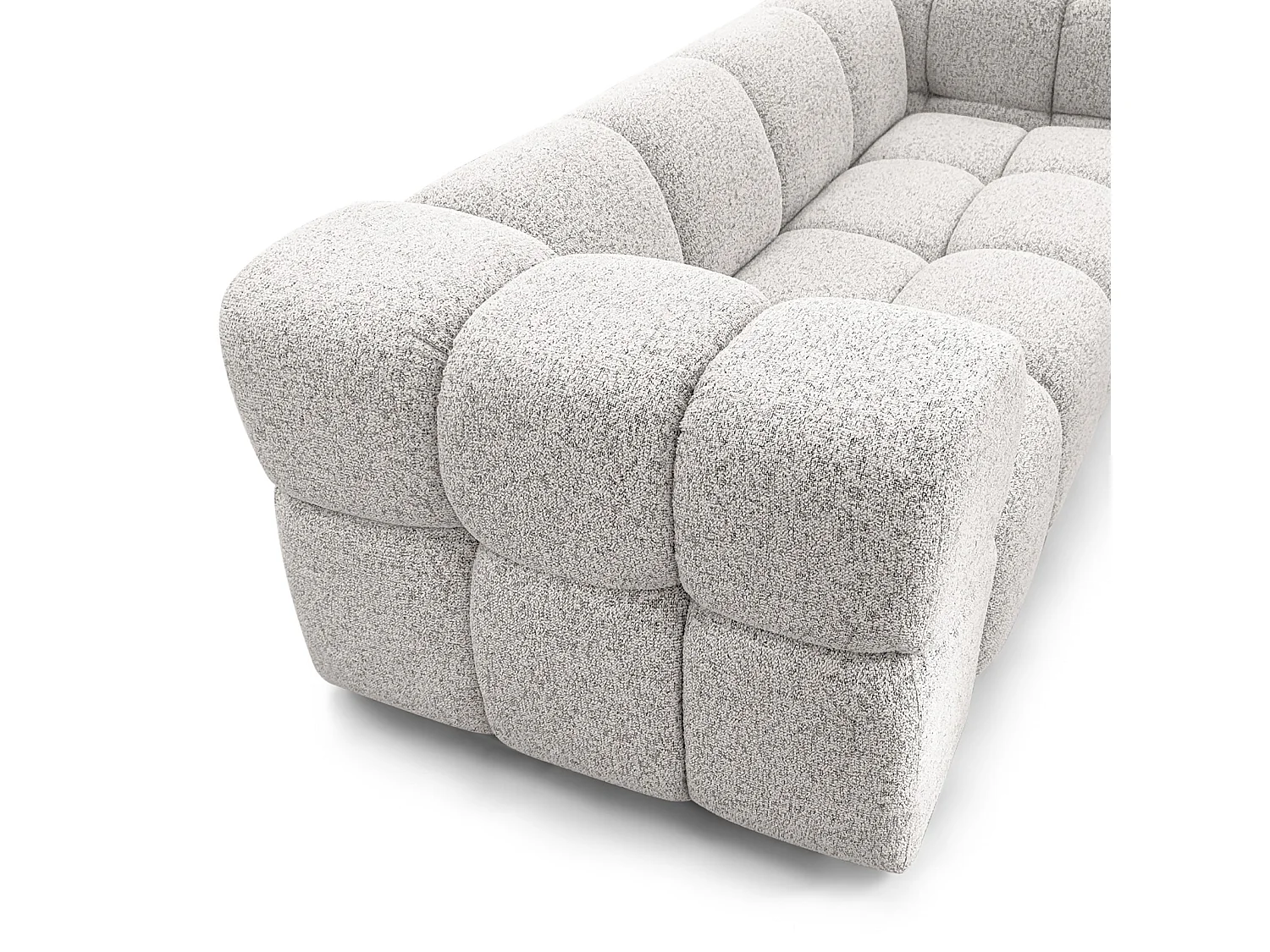 Design 3-Sitzer Sofa ALVERO 240 cm – Puente Hellgrau 06 – Strukturstoff Premium – HR-Schaum