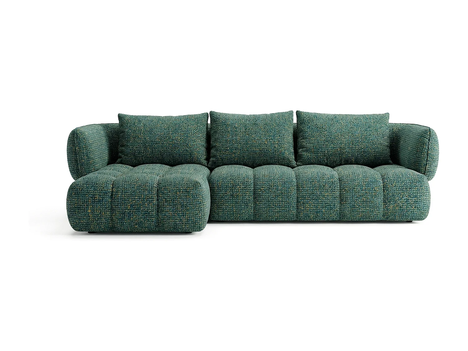 Lounge Ecksofa SAVIO - Puente 37 Dunkelgrün links - 250x168 cm - Design Sofa HR
