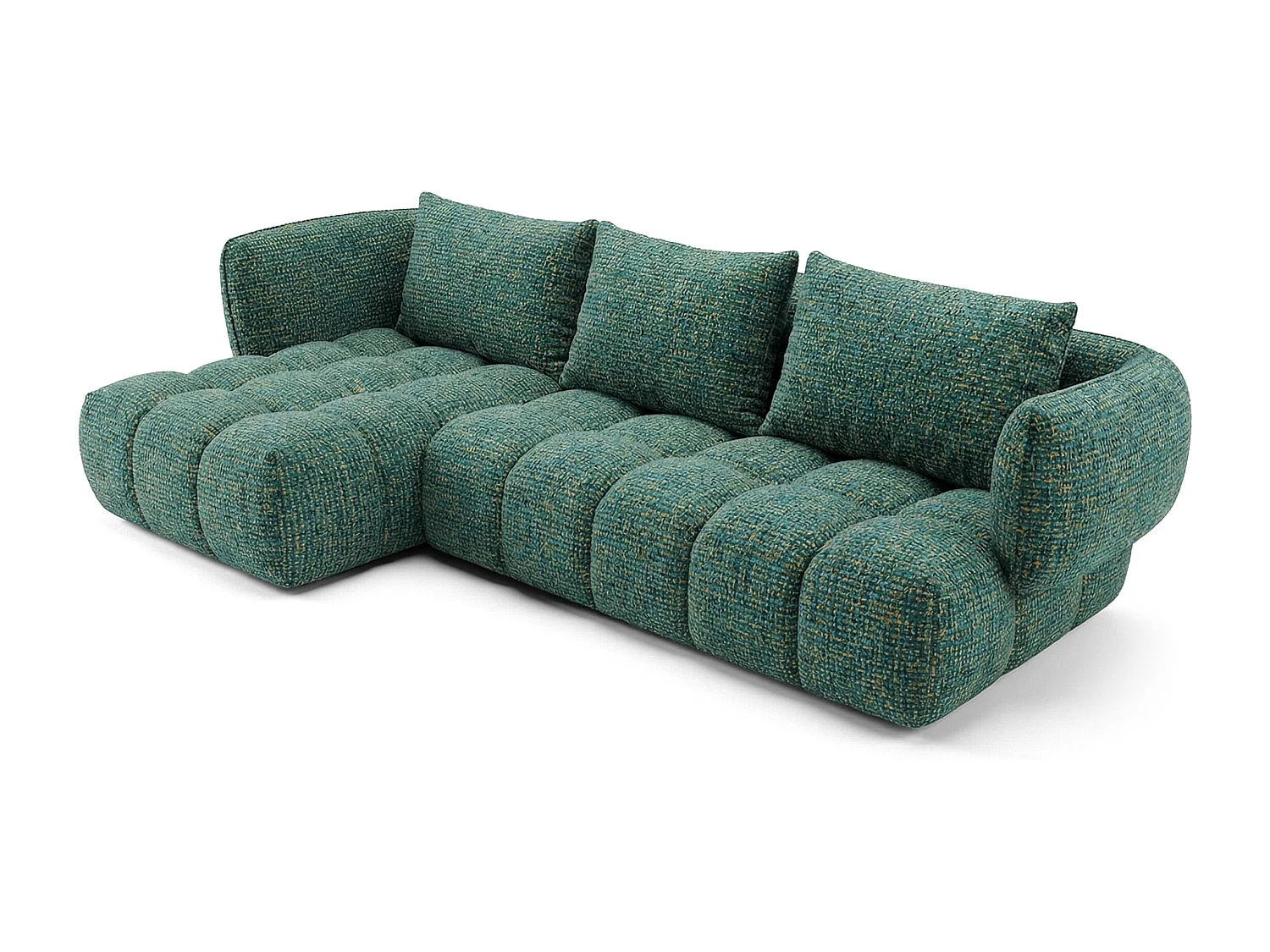 Lounge Ecksofa SAVIO - Puente 37 Dunkelgrün links - 250x168 cm - Design Sofa HR