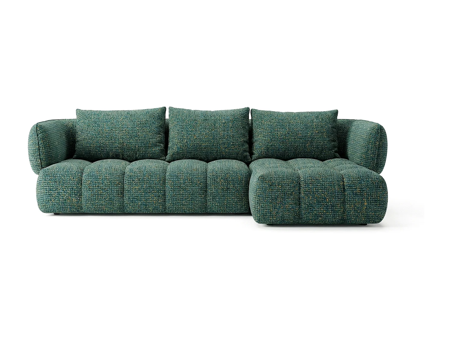 Lounge Ecksofa SAVIO - Puente 37 Dunkelgrün rechts - 250x168 cm - Design Sofa HR