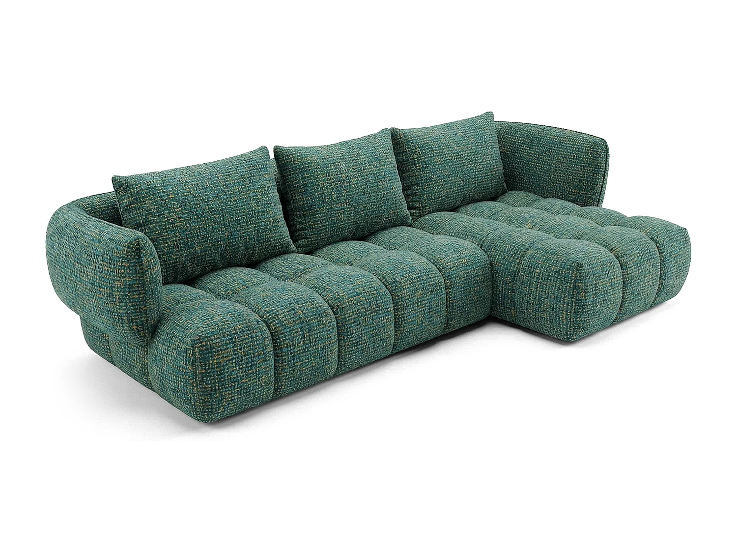 Lounge Ecksofa SAVIO - Puente 37 Dunkelgrün rechts - 250x168 cm - Design Sofa HR