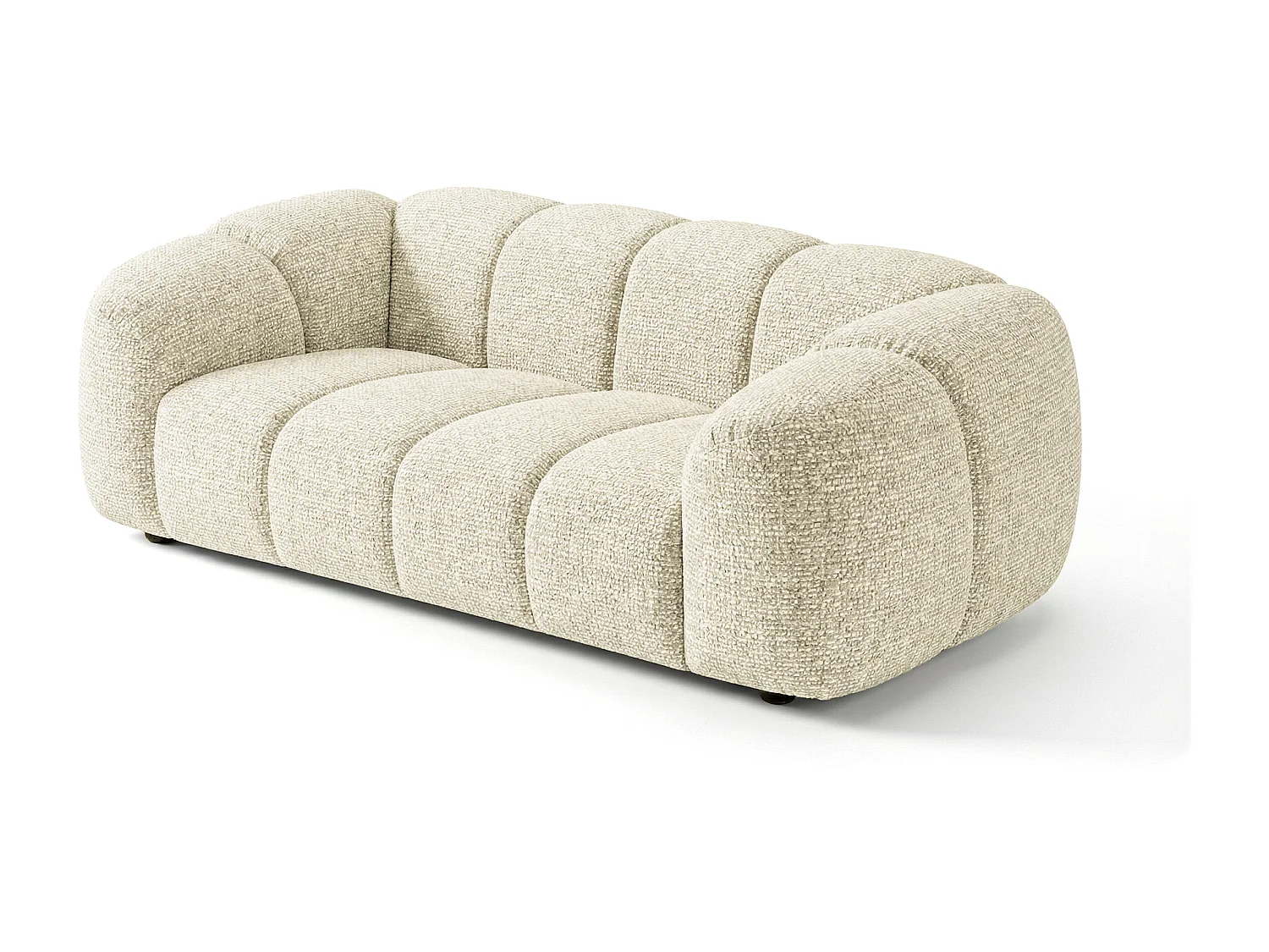 Design Sofa MALI 3-Sitzer Stoff Puente 03 Cremeweiß – Cloud Design 240cm