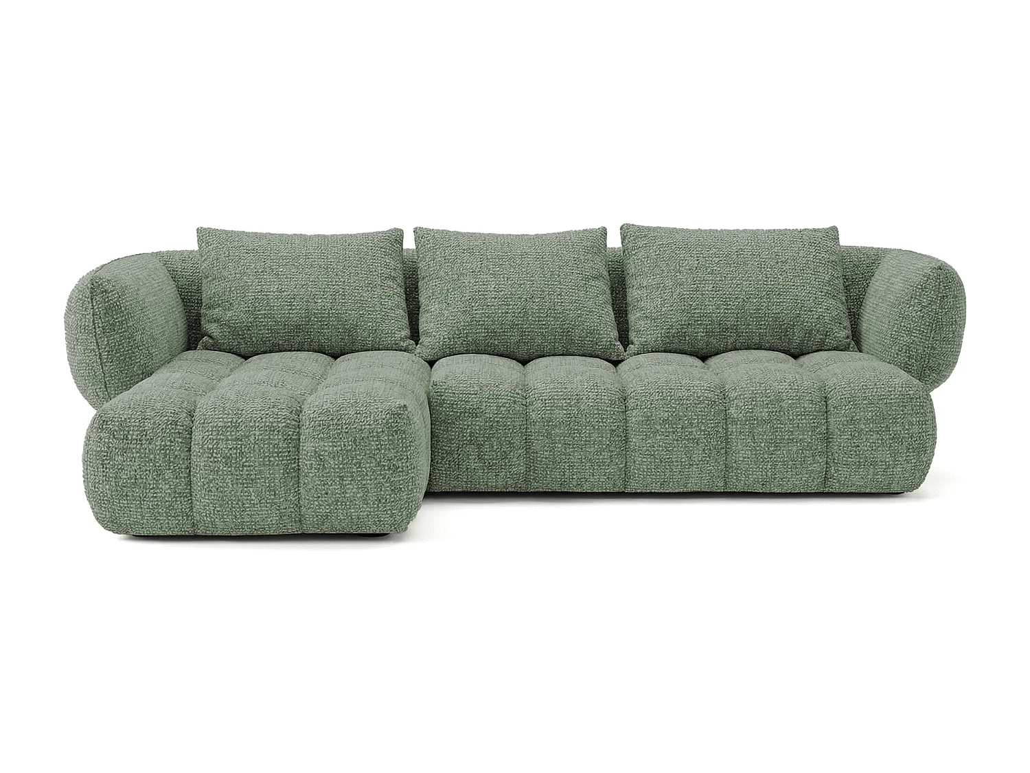 Lounge Ecksofa SAVIO - Puente 33 Salbeigrün links - 250x168 cm - Design Sofa HR
