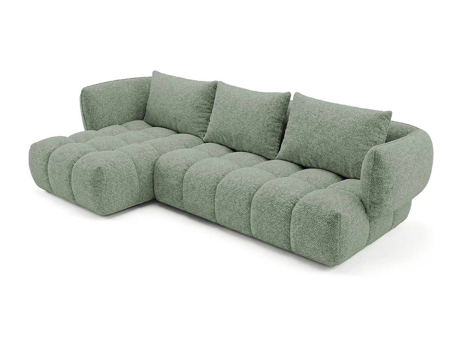 Lounge Ecksofa SAVIO - Puente 33 Salbeigrün links - 250x168 cm - Design Sofa HR