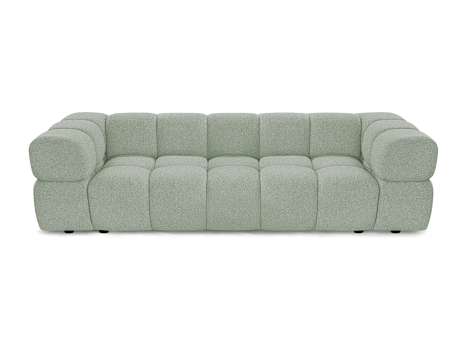 Design 4-Sitzer Sofa ALVERO 280 cm –Puente Salbeigrün 33  – Strukturstoff Premium – HR-Schaum