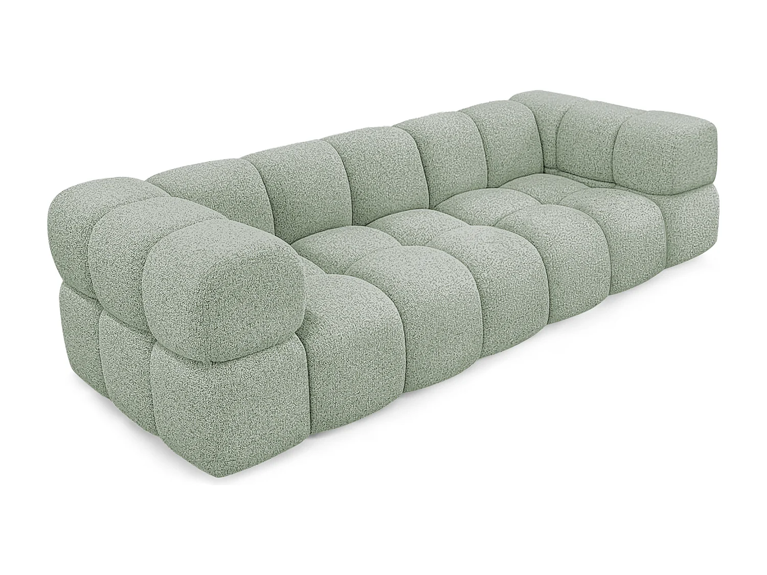 Design 4-Sitzer Sofa ALVERO 280 cm –Puente Salbeigrün 33  – Strukturstoff Premium – HR-Schaum