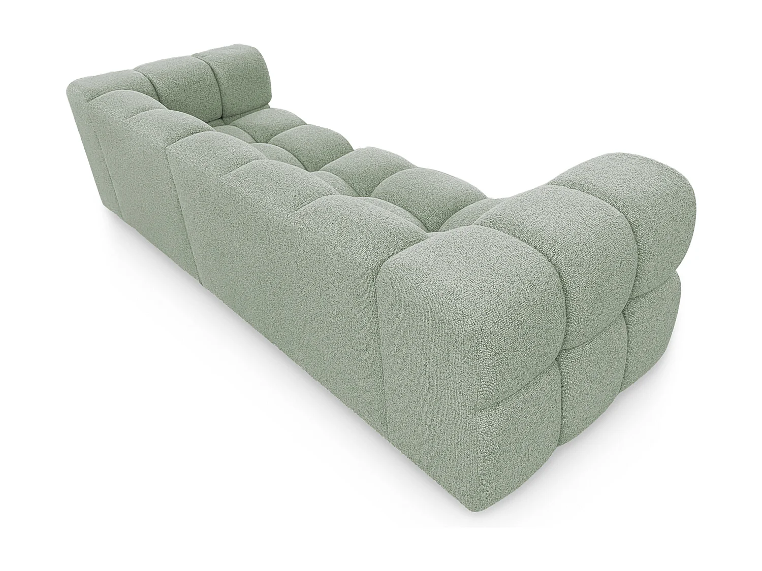 Design 4-Sitzer Sofa ALVERO 280 cm –Puente Salbeigrün 33  – Strukturstoff Premium – HR-Schaum