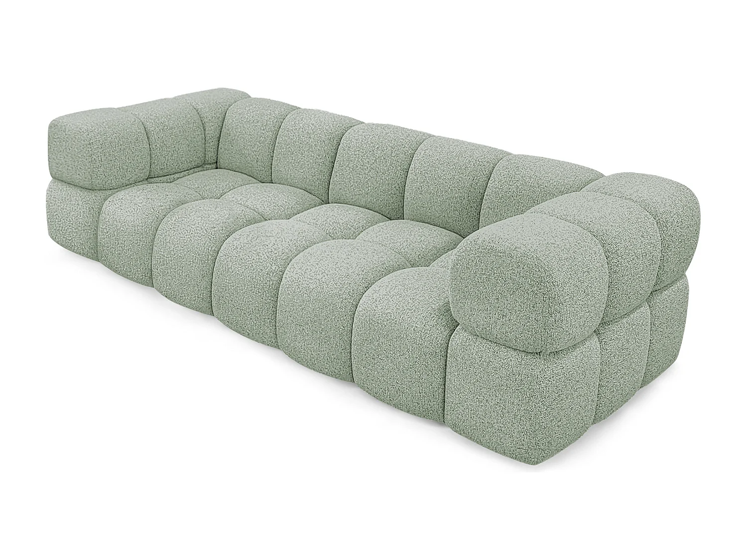 Design 4-Sitzer Sofa ALVERO 280 cm –Puente Salbeigrün 33  – Strukturstoff Premium – HR-Schaum