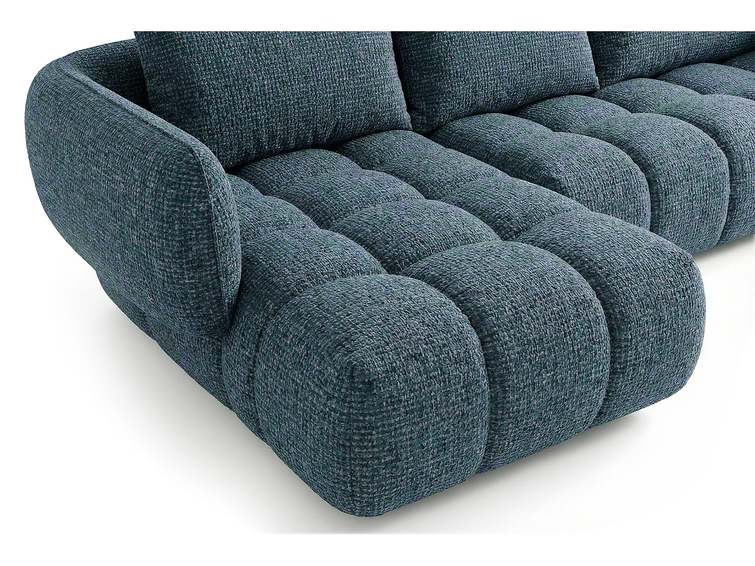 Nowoczesny Narożnik w Błękitnym Aksamicie SAVIO 250 cm - Design Lounge z Pianką o Wysokiej Elastyczności